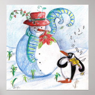 WINTERSERENADE VON SNOWMAN UND PENGUIN POSTER