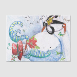WINTERSERENADE VON SNOWMAN UND PENGUIN SEIDENPAPIER