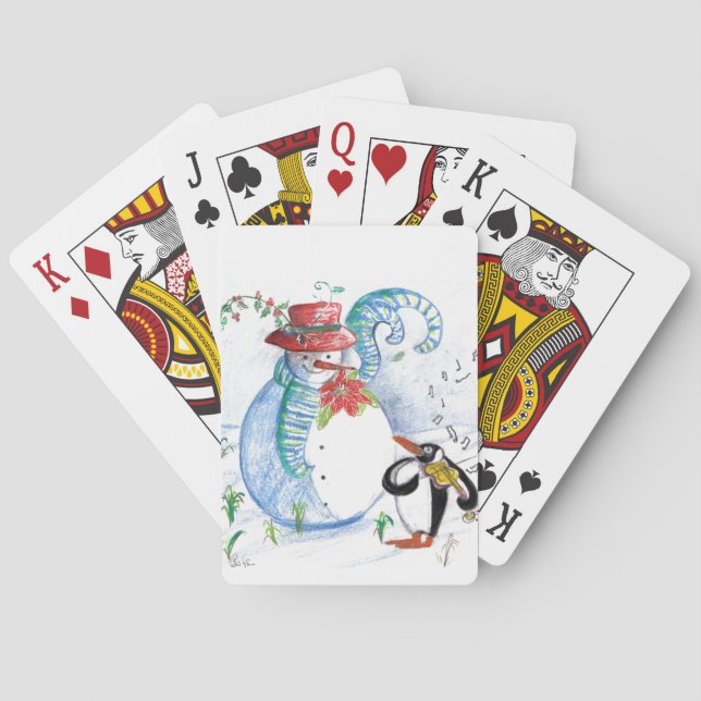 WINTERSERENDE VON SNOWMAN UND PENGUIN SPIELKARTEN (Rückseite)