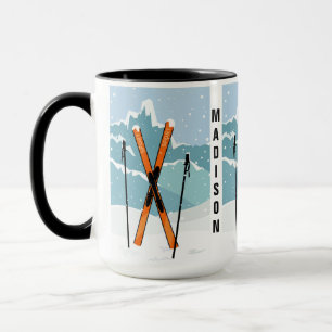 Winterski individuelle Name Tasse