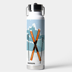 Winterski-individuelle Name Trinkflasche
