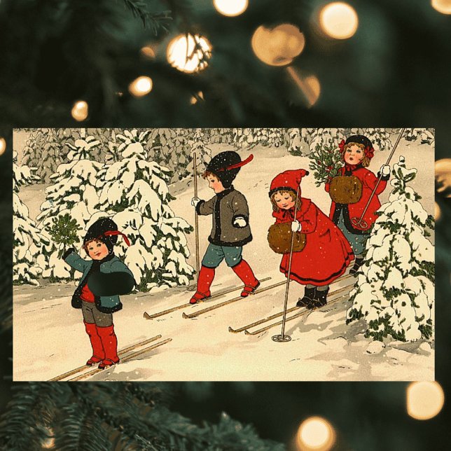 Winterski Rechteckiger Aufkleber (Von Creator hochgeladen)