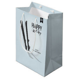 Winterskifahren Happy Holidays - Geschenktasche Mittlere Geschenktüte