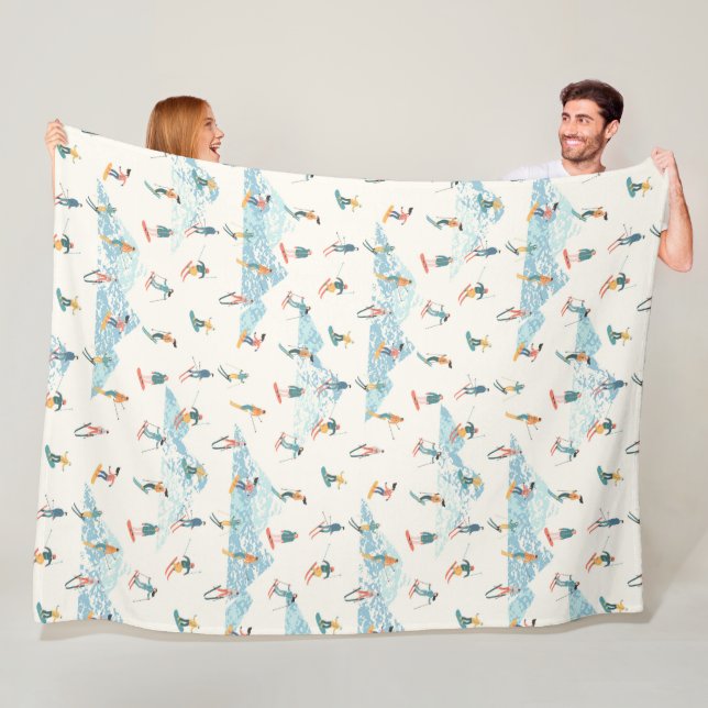 Winterskifahren Schneeberge Muster Sport Fleecedecke (Beispiel)