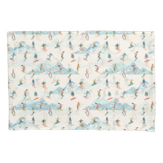 Winterskifahren Schneeberge Muster Sport Kissenbezug