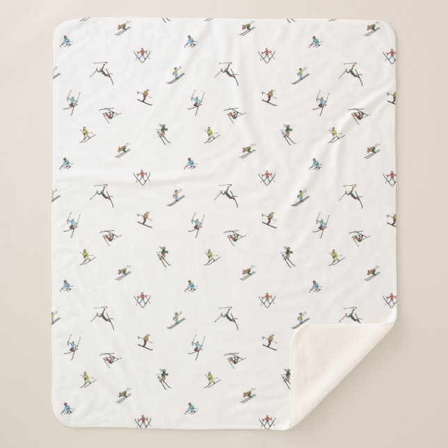 Winterskifahrer im Action-Muster Sherpadecke (Vorderseite)