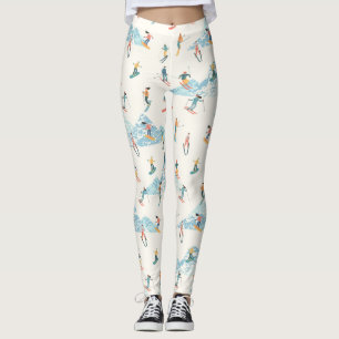 Winterskifahrer Schneeberge Leggings