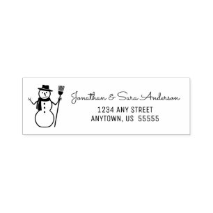 Wintersnowman-Rücksendeadresse Permastempel