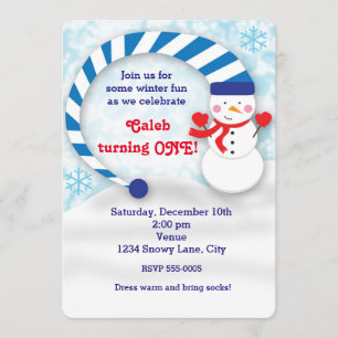 WinterSnowmansnowy-Feiertags-niedliche Party Einladung