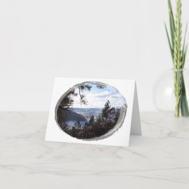 Wintersnowy-Landschaft Feiertagskarte (Vorderseite)