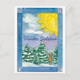 Wintersolstice Hirschschschneewald Landschaft Postkarte
