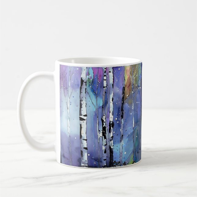 Wintersong im Birkenwald Kaffeetasse (Links)