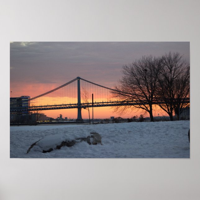 Wintersonne mit Bridge Poster (Vorne)