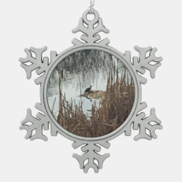 Wintersonne Schneeflocken Zinn-Ornament