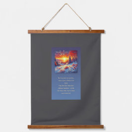 Wintersonne Wandteppich Mit Holzrahmen