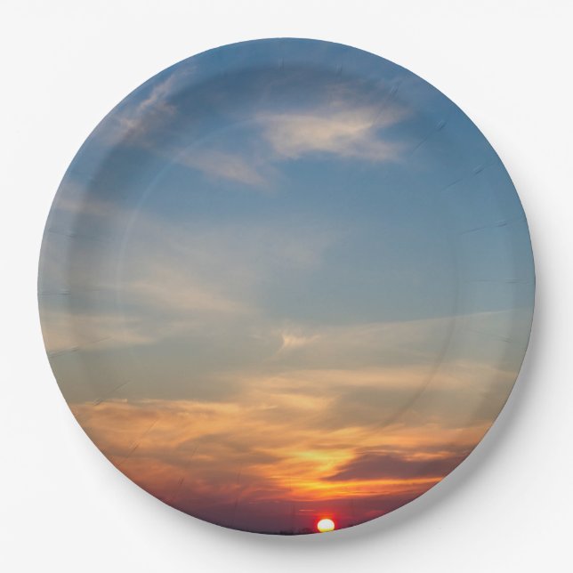 Wintersonnenhimmel Pappteller (Vorderseite)
