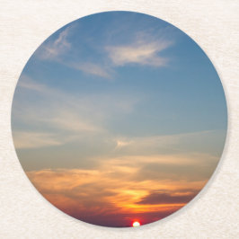 Wintersonnenhimmel Runder Pappuntersetzer