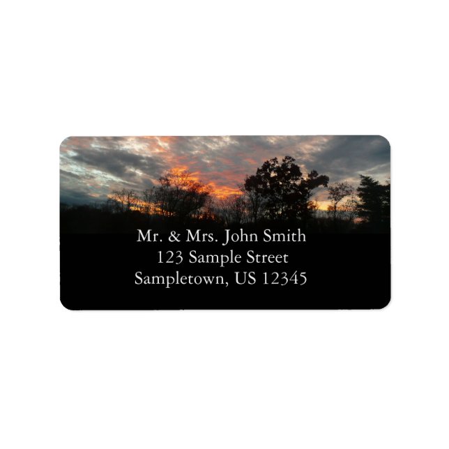 Wintersonnenlandschaft Fotografie Adressaufkleber (Vorne)