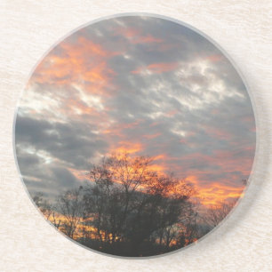 Wintersonnenlandschaft Fotografie Sandstein Untersetzer