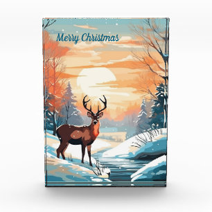 Wintersonnenuntergang Fotoblock