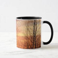 Wintersonnenuntergang-Kaffee-Tasse