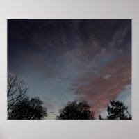 Wintersonnenuntergang mit Stern