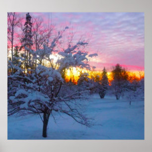 Wintersonnenuntergang Poster