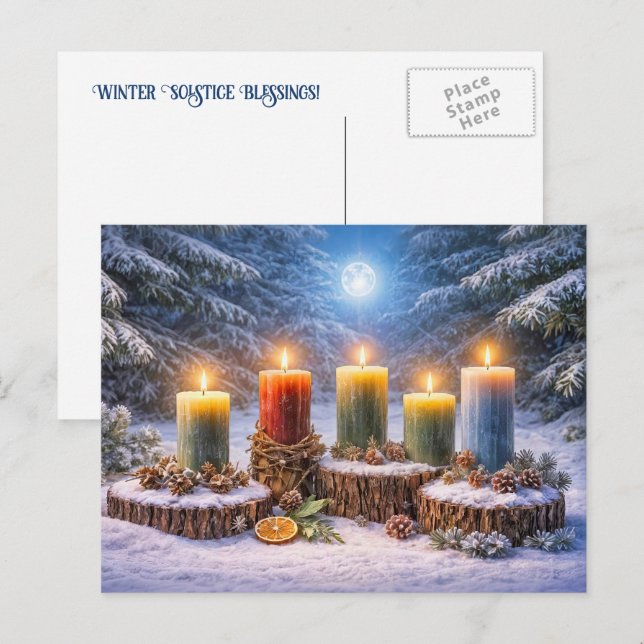Wintersonnenwende  feiertagspostkarte (Vorne/Hinten)