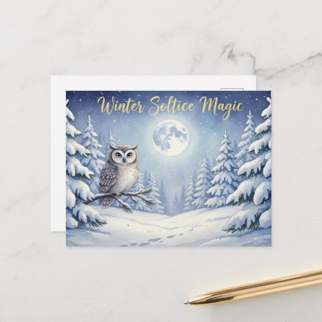 Wintersonnenwende Postkarte (Vorderseite/Rückseite Beispiel)