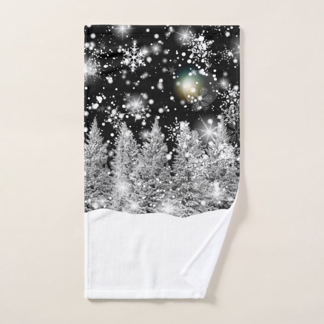 Wintersonnenwende Schneefall Handtuch (Handtuch)