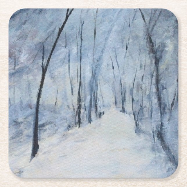 Wintersonntag der Schneebäume Rechteckiger Pappuntersetzer (Vorderseite)