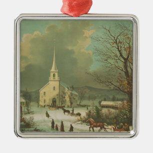 Wintersonntag in alten Zeiten Ornament Aus Metall