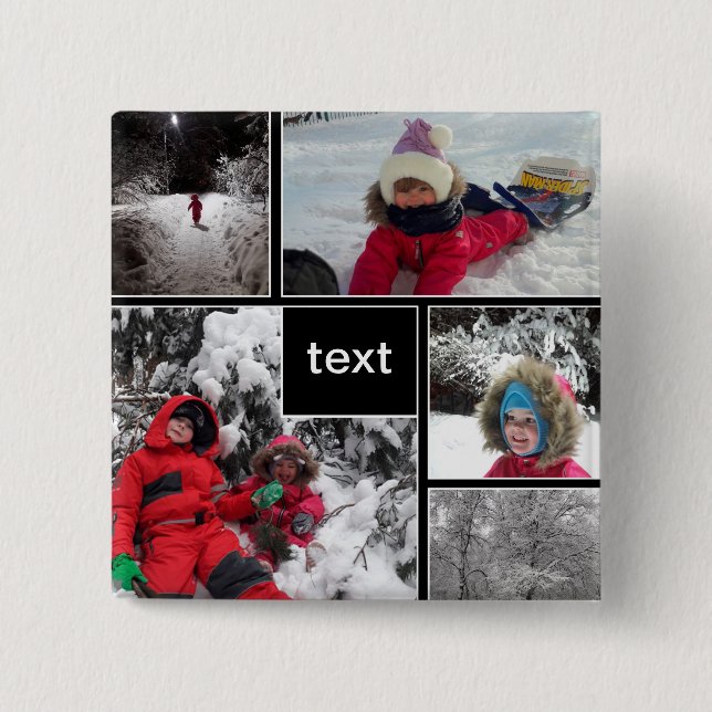 Winterspass-Kinderspiele Schnee individuell anpass Button (Vorderseite)