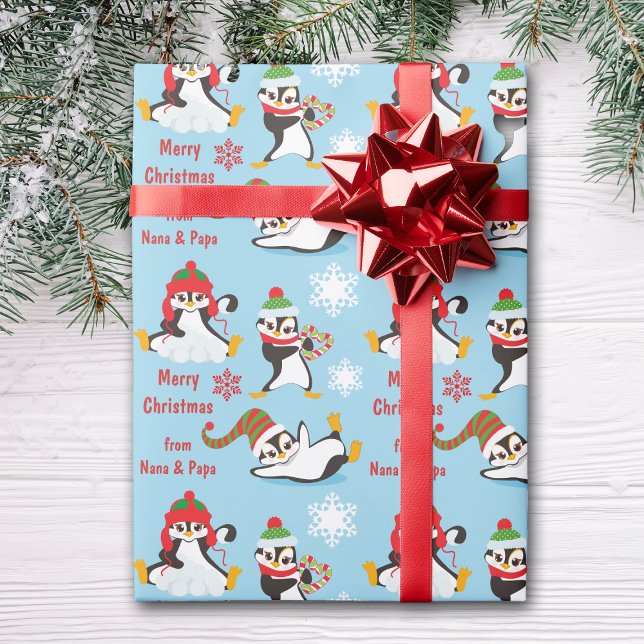Winterspass Pinguine Weihnachten Geschenkpapier (Von Creator hochgeladen)