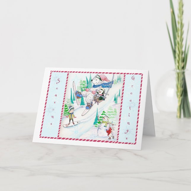 Winterspass Weihnachtskarte Feiertagskarte (Vorderseite)