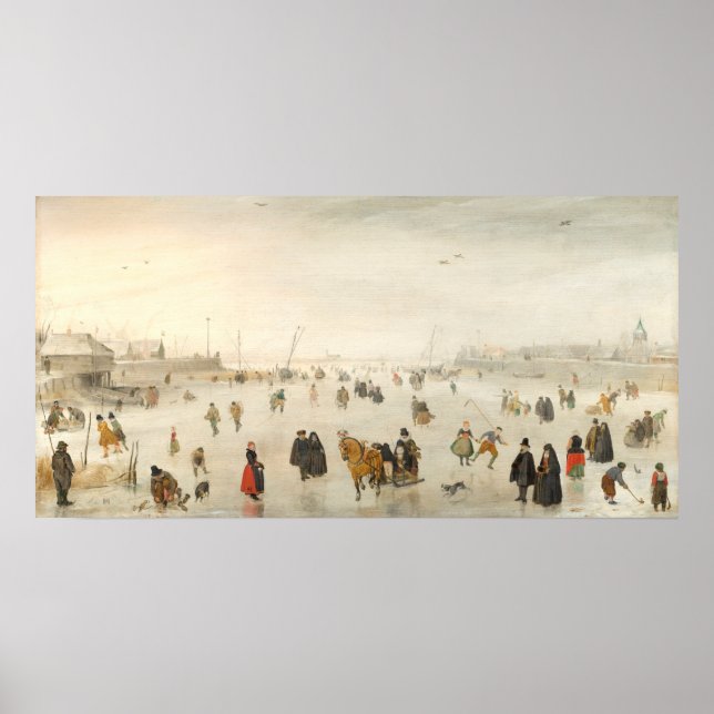Winterspiele - Hendrick Avercamp Kunstposter Poster (Vorne)