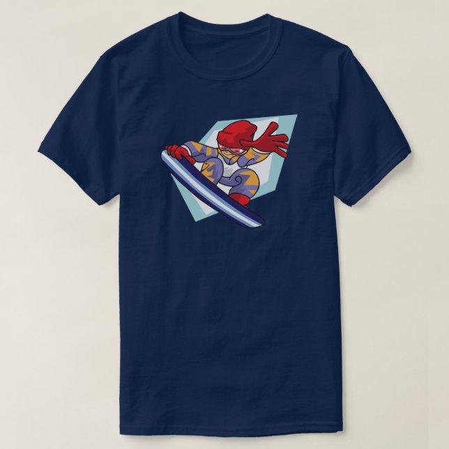 Winterspiele Snowboarder Anime Style Illustration T-Shirt (Design vorne)