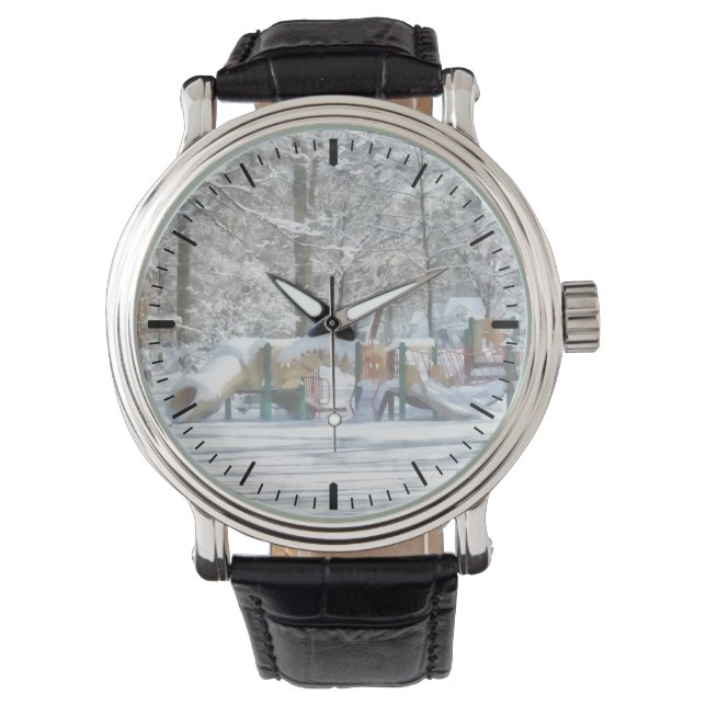 Winterspielplatz Armbanduhr (Vorderseite)