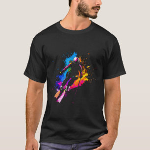 Wintersport Alpin Farbspritzer Skifahrer Schnee Sk T-Shirt