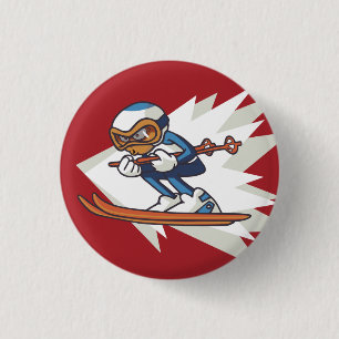 Wintersport Alpinski Flair Schaltfläche Button