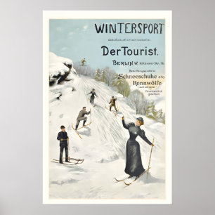 Wintersport Der Tourist Berlin Vintage Skiposter Poster