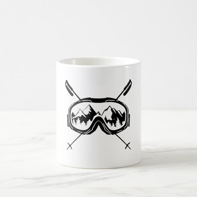 Wintersport Funny Winter Snowboarden Gletscher Ski Kaffeetasse (Mittel)