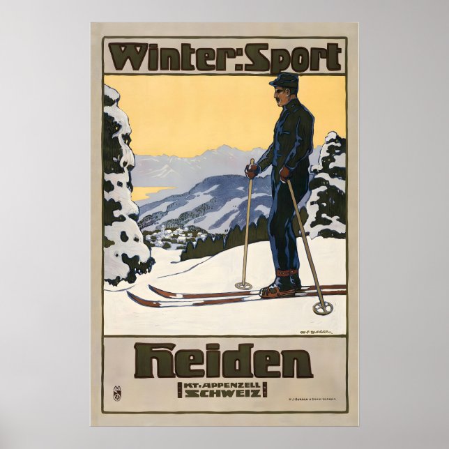 Wintersport Heiden Appenzell Ausserrhoden Poster (Vorne)