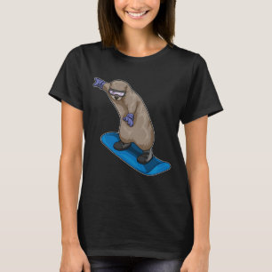 Wintersport im Otter Snowboard T-Shirt