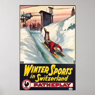 Wintersport in der Schweiz Gstaad Schweizer Skigeb Poster