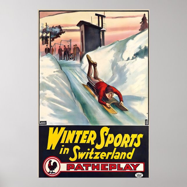 Wintersport in der Schweiz Gstaad Schweizer Skigeb Poster (Vorne)