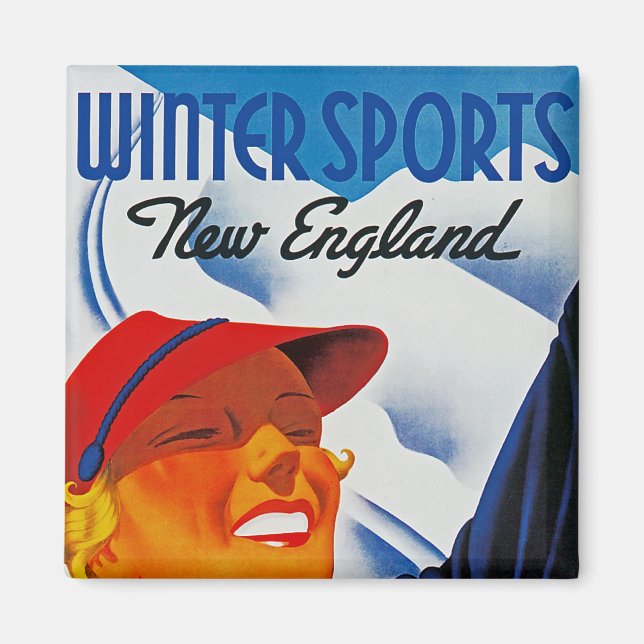 Wintersport in New England Magnet (Vorne)