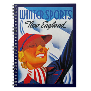 Wintersport in New England Notizblock