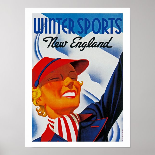 Wintersport in New England Poster (Vorne)