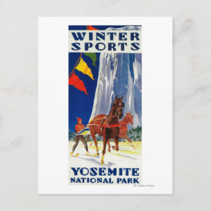Wintersport in Yosemite PosterYosemite, CA Postkarte